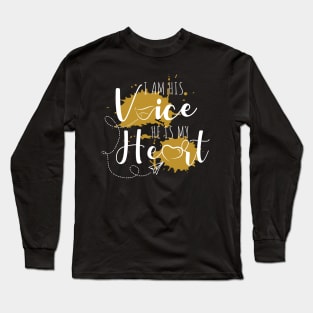 'I Am His Voice, He Is My Heart' Autism Awareness Shirt Long Sleeve T-Shirt